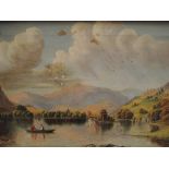 An oil painting, W T Longmire, Royal Lake, signed and attributed and dated 1857, verso 12'x18'