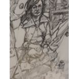 A pencil sketch, John Bratby, Royal Hill Pattis, signed and dated (19)78 16'x11.5'