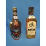 Two bottles of blended whisky Hundred Pipers twenty six and two thirds fl oz 70 proof and Grants