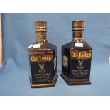 Two blue ceramic bottles of Glen Ranoch special Reserve 25 year old single highland malt whisky