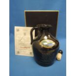 A ceramic flagon of Auchentoshan 10 year old malt whisky, Lanark 850 commemorative