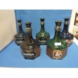 Five bottles of Glenfiddich Heritage Reserve, Robert the Bruce, Mary Queen of Scots, Bonnie Prince