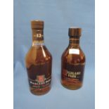 Two bottles of Highland Park single malt whisky, Orkney Islands different bottlings