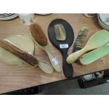 A selection of various dressing table brushes and mirrors