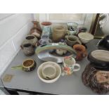 A selection of studio pottery