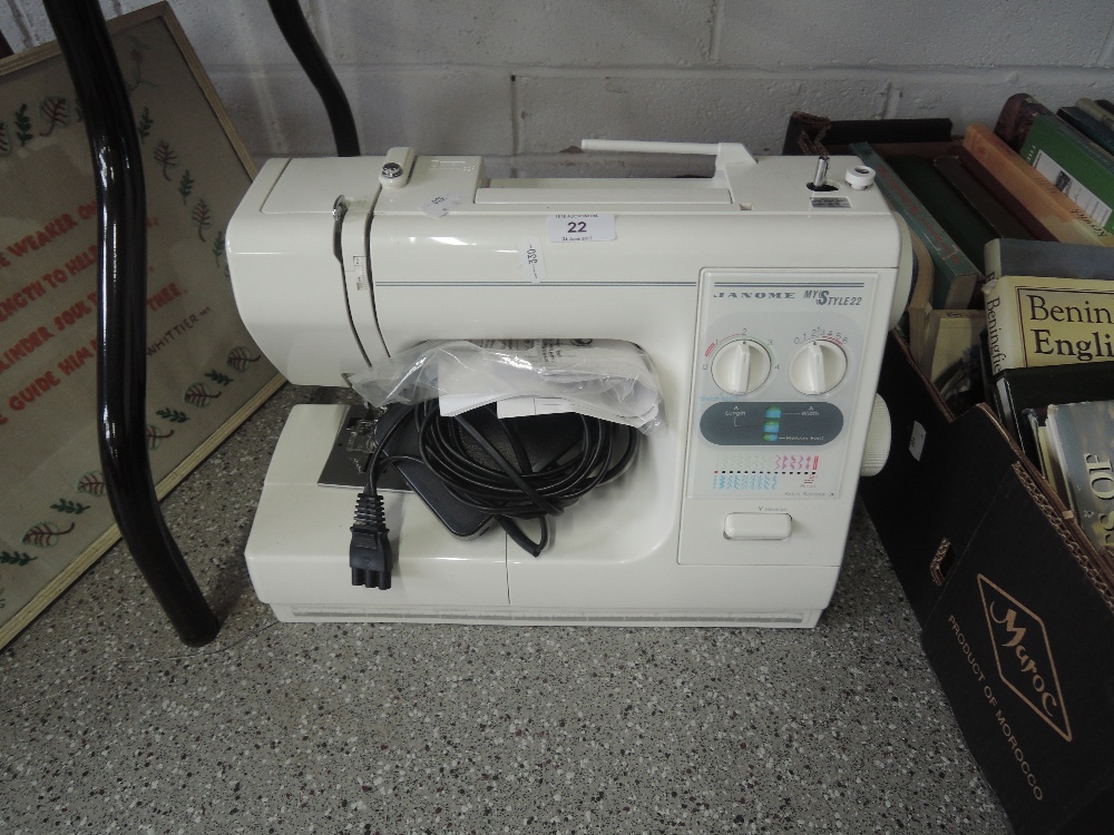 A Janome Mystyle 22 sewing machine