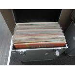 Flight case of mixed LP records