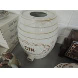 A vintage ceramic Gin Barrel A/F