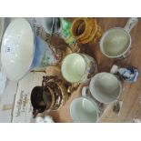 A selection of ceramics including Falcon ware vase, lustre jug and coronation ware etc