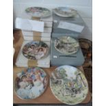 Two sets of six boxed collectors plates, Wedgwood Life on the Farm and Reco Hearts and Flowers