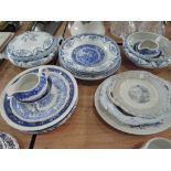 A selection of blue and white ware including Copeland Spode's 'Italian' etc