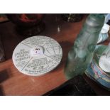 A vintage pudding bowl and branded glass bottle, Thomson, Ulverston