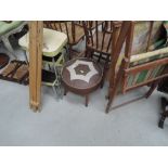 A selection of miscellaneous including vintage steps, deckchair and large artists easel