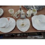 A selection of crested ware including Shelley etc