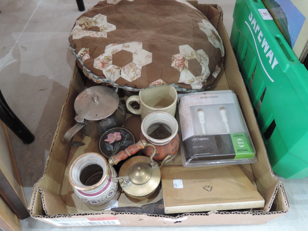 A miscellaneous box including studio pottery etc