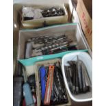 A box of drill bits and augers etc