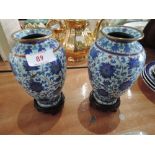 A pair of oriental style vases
