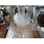 A selection of glassware including vases and bowls etc