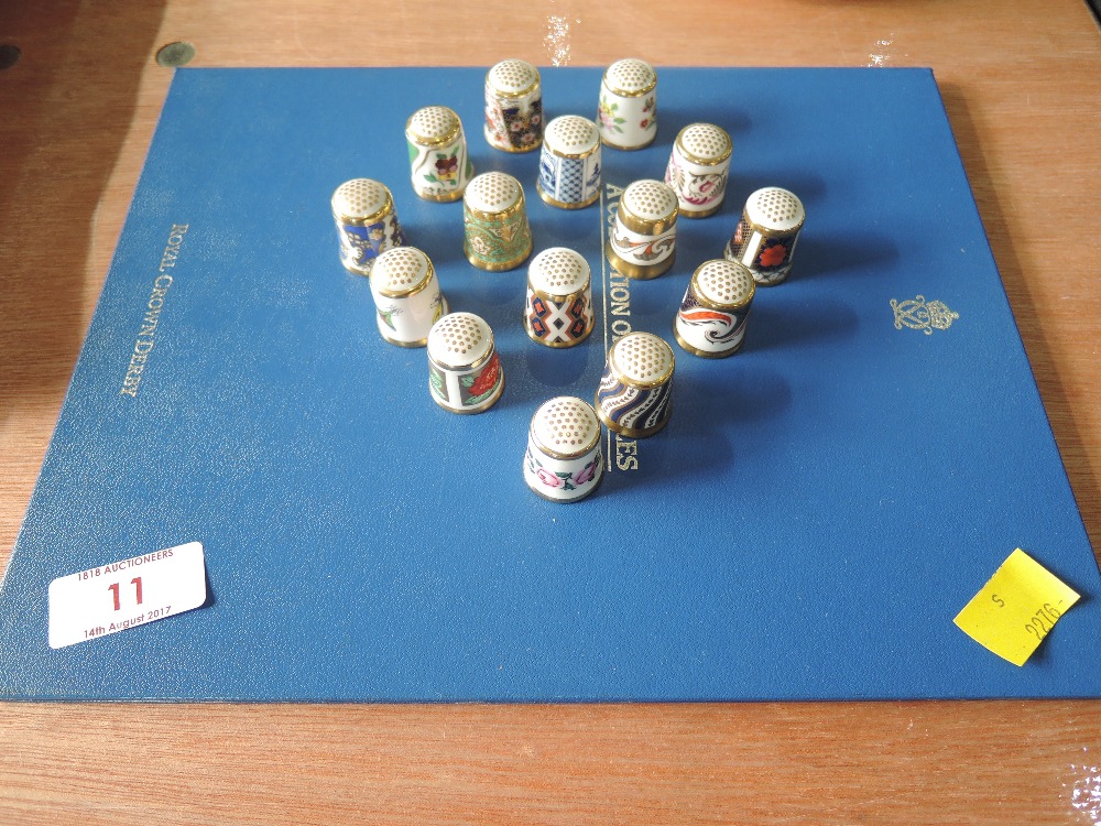 A collection of Crown Derby thimbles