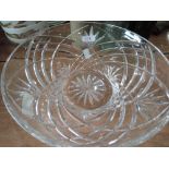 A large cut glass fruit bowl