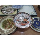 A selection of cabinet plates including Spode, Royal Worcester, Mason's etc