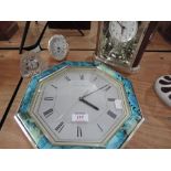 A selection of clocks including crystal mantel clock etc
