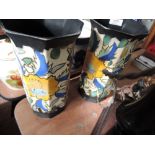 A pair of hand painted Brentleigh ware vases