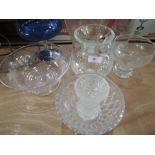 A selection of glassware including vases, bowls etc