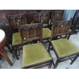 A set of 5 (4 plus 1) stained frame priory style bedroom chairs