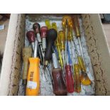 A selection of screwdrivers and bradawls