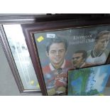 A Liverpool FC clock mirror and Honour board poster etc
