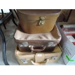 Two vintage cases and hat box