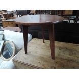 A vintage stained frame circular occasional table on triple splay legs