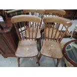 A set of 4 traditional beech kitchen chairs