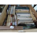 A box of volumes including poetic interest, Larkin, Wilfred Owen etc