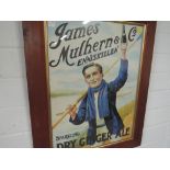 A framed James Mulhearn & Co Spakling Dry Ginger Ale poster