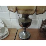A Famos 120 cp German oil lamp with faux hide shade