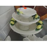 Three graduated Mediterranean Collection ceramic bowls with lemon design