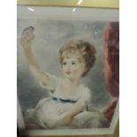 A gilt framed messatint engraving by S E Wilson of Princess Charlotte, after Sir Thomas Lawrence