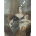 A gilt framed messatint engraving by Miss Ellen Jowett of Countess Gower and Child, after Sir Thomas