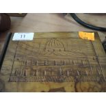 A carved treen bound volume Flowers and Views of the Holy Land, Souvenir of the British