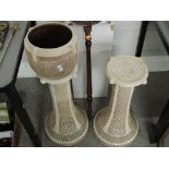Two deco style Bretby jardenieres bases and one Bretby pot