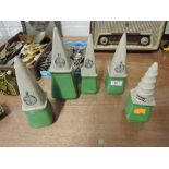 A Buchan & Co Portovase grave or funeral ornament set varying sizes with a green glaze base, macabre