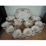 A part tea or coffee service by Plant in Tuscan China with a retro 50's style design 42 piece