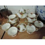 A part tea coffee service by Royal Albert in the Old Country Roses pattern 20 pieces approx