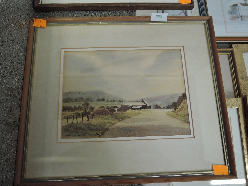 An original watercolour depicting local Bowland scene outside Brecon