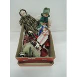 A selection of small novelty peg and cloth dolls