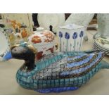 A selection of vintage ceramics including the Leonardo collection, Mandarin duck and NMC jar