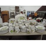 A large tea dinner coffee service by Denby in a retro stone ware style