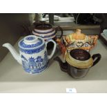 A selection of vintage tea pots in various styles includes Price Kensington Cottage ware